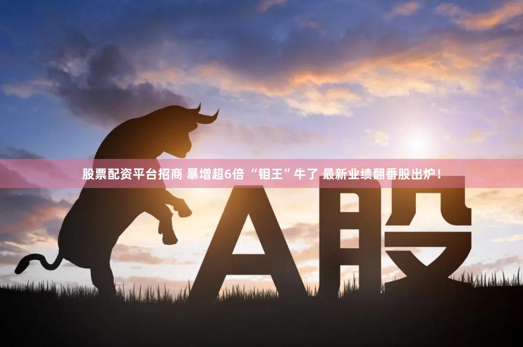 股票配资平台招商 暴增超6倍 “钼王”牛了 最新业绩翻番股出炉！